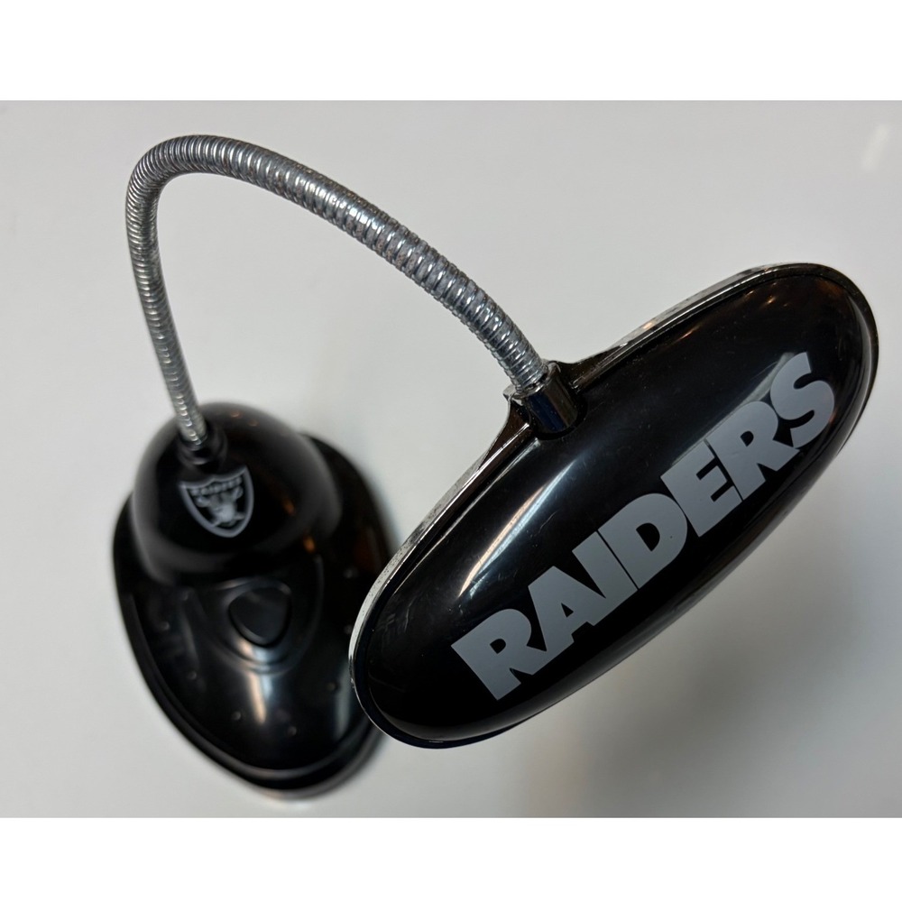 Las Vegas Raiders LED Desk Lamp Flexible Gooseneck Football Light Black Silver